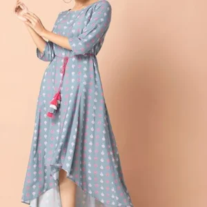 Flared high-low summer dress