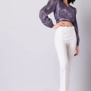 Lilac Organza Midriff Flossing Wrap Top